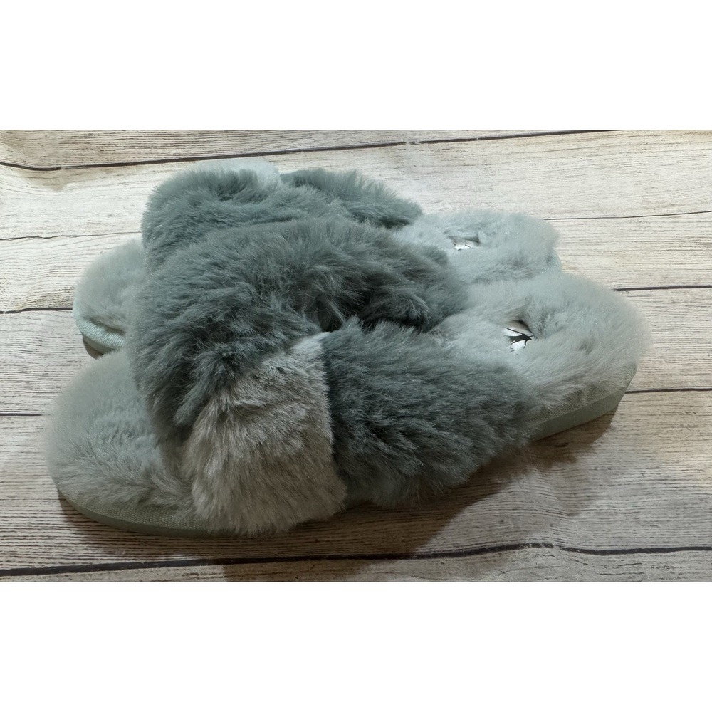 NEW Corkys Snuggle Sage Mint Sandals Slippers Slides Fuzzy Shoes Sz 8 NIB - Picture 4 of 7